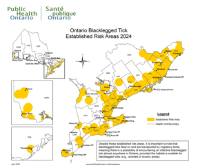 Ontario tick risk map image 2024