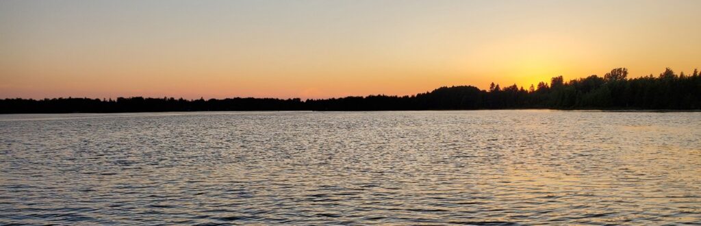 image: sunset at Red Cap Beach on Canal Lake in the Kawarthas