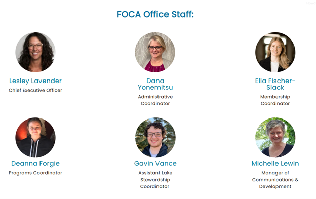 image of the headshots of the current FOCA staff
