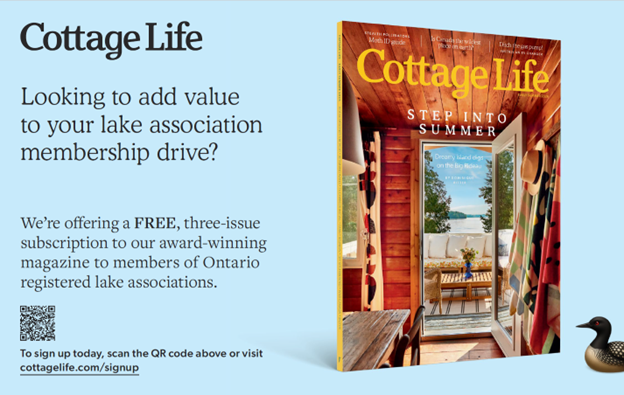 image describing the Cottage Life Magazine offer for lake associations